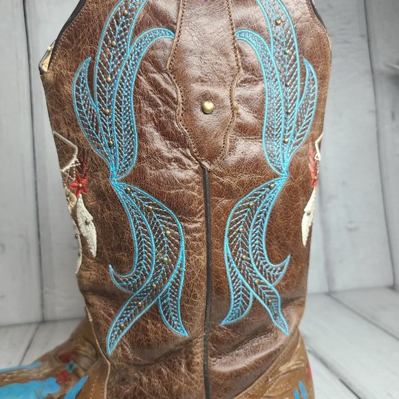 Cruzalta Womens Boots Hand Tooled Design Size 9-9.5 Nice Condition - Picture 7 of 12